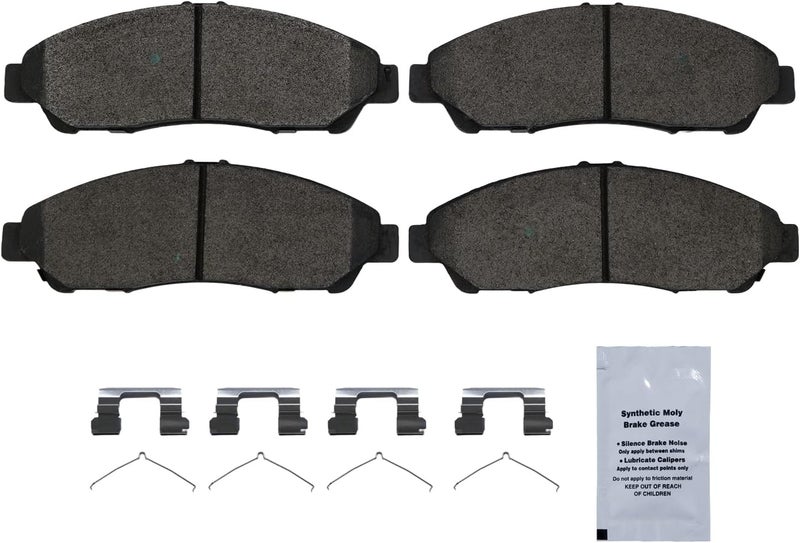 HUSCH D1378 Front Ceramic Brake Pads Kit Fit For Acura MDX 2007-2020, For RLX 2014-2019, For ZDX 2010-2013, For Honda Pilot 2009-2022, For Ridgeline 2017-2021 - Image 2
